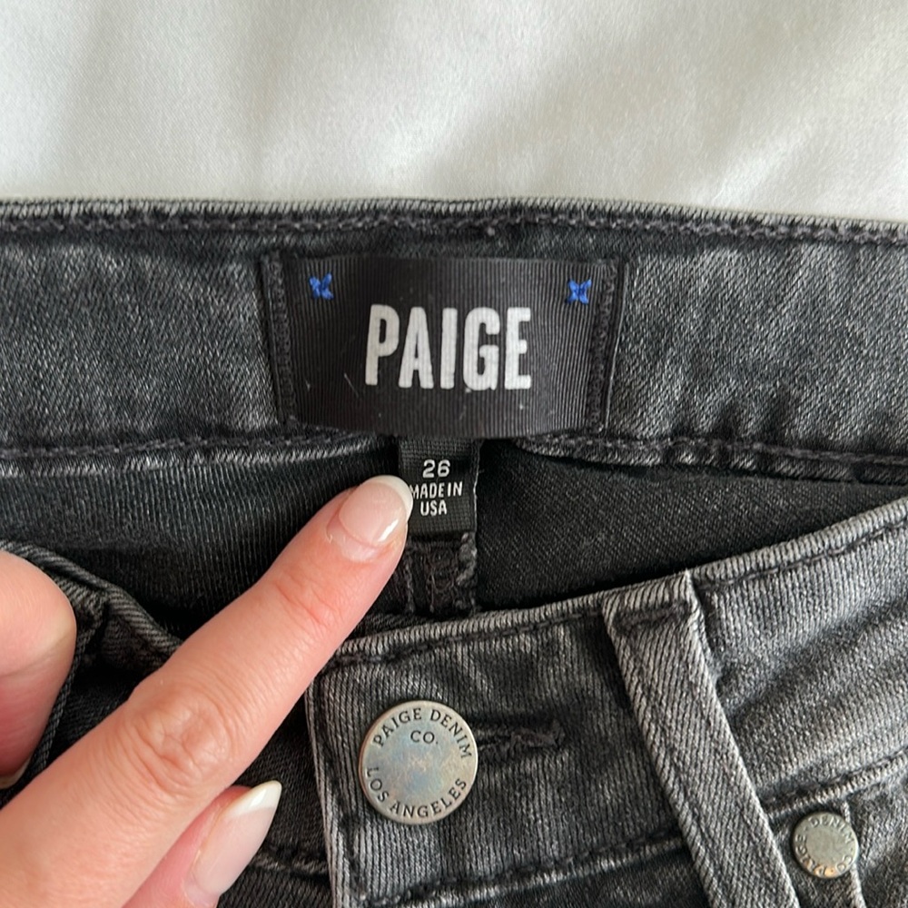 Paige dark grey verdugo ankle jeans